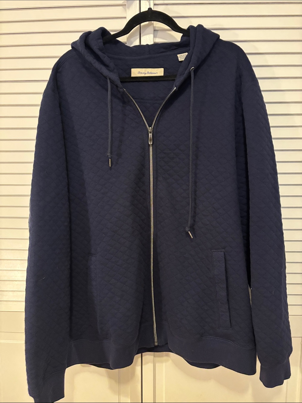 Tommy Bahama Navy Quilted Hooded Zip Jacket